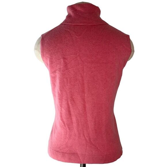 Dana Buchman Womens MP 100% Cashmere Pink Turtleneck Sleeveless Sweater Tank Top - Picture 2 of 10